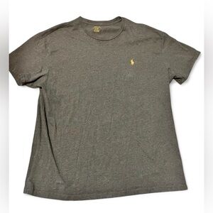 Polo by Ralph Lauren Olive Green Crewneck Tee with Orange Pony Classic Preppy